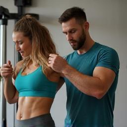 Coach diplômé corrigeant une posture