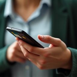 Coach échangeant par smartphone