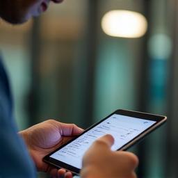 Coach préparant un plan sur tablette